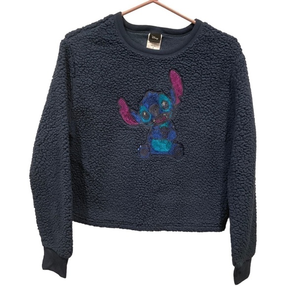 DISNEY LILO & STITCH JUNIOR SHERPA FLEECE SHIRT SIZE M - Picture 1 of 5